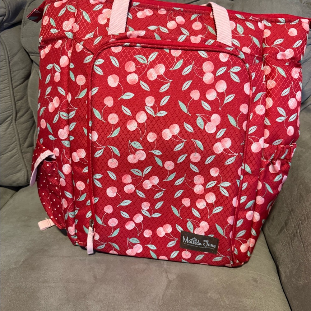Matilda Jane Red Cherry Print Baby Bag